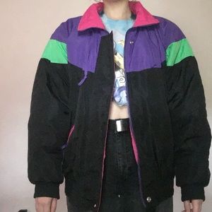 Vintage 90s color blocked coat